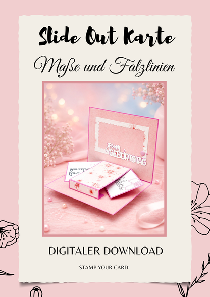 Slide Out Karte - Maße & Falzlinien in CM Angaben (PDF-Download) DEUTSCH