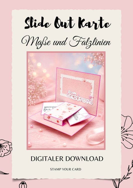 Slide Out Karte - Maße & Falzlinien in CM Angaben (PDF-Download) DEUTSCH