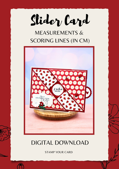 Slider Card - measurements & scoring lines in CM (PDF-Download) ENGLISH