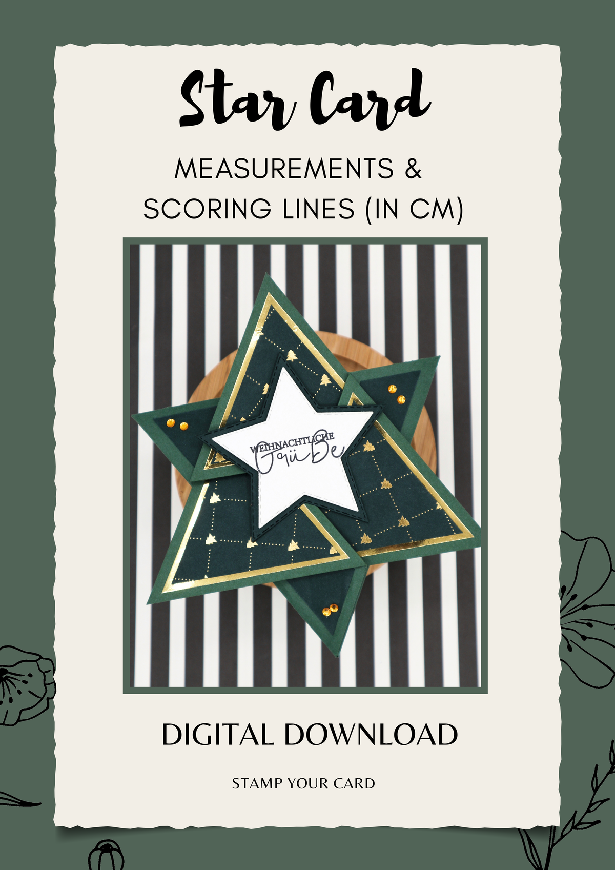 Star Card - measurements & scoring lines in CM (PDF-Download) ENGLISH