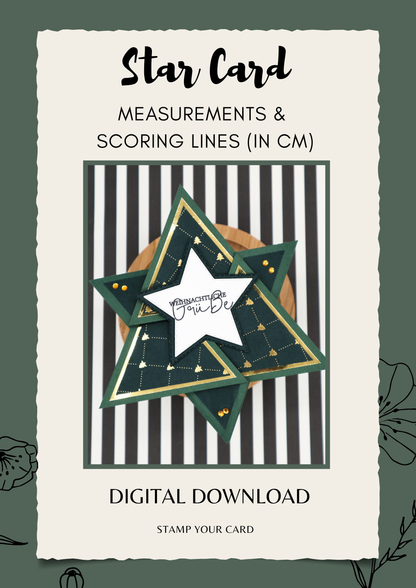 Star Card - measurements & scoring lines in CM (PDF-Download) ENGLISH