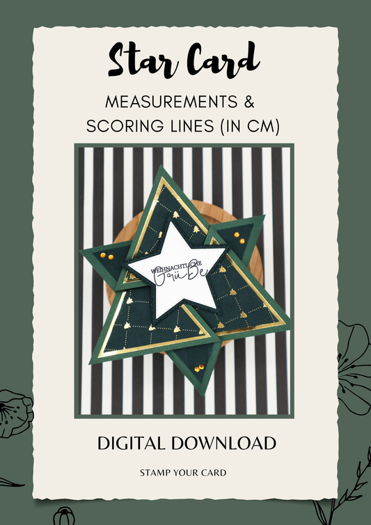 Star Card - measurements & scoring lines in CM (PDF-Download) ENGLISH