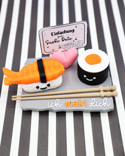 Sushi Gutschein Deko-Set "ich maki dich"
