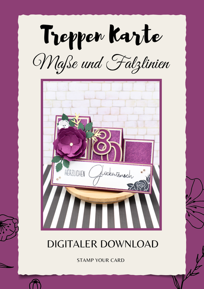 Treppen Karte - Maße & Falzlinien in CM Angaben (PDF-Download) DEUTSCH