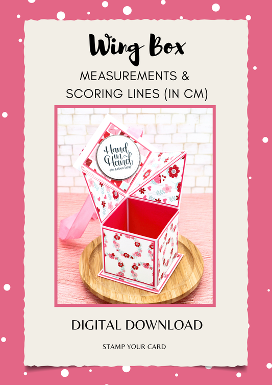 Wing Box - measurements & scoring lines in CM (PDF-Download) ENGLISH