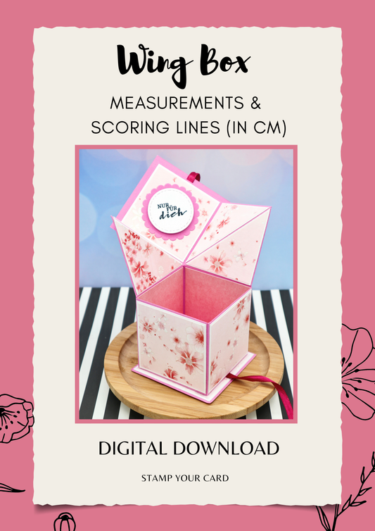 Wing Box - measurements & scoring lines in CM (PDF-Download) ENGLISH