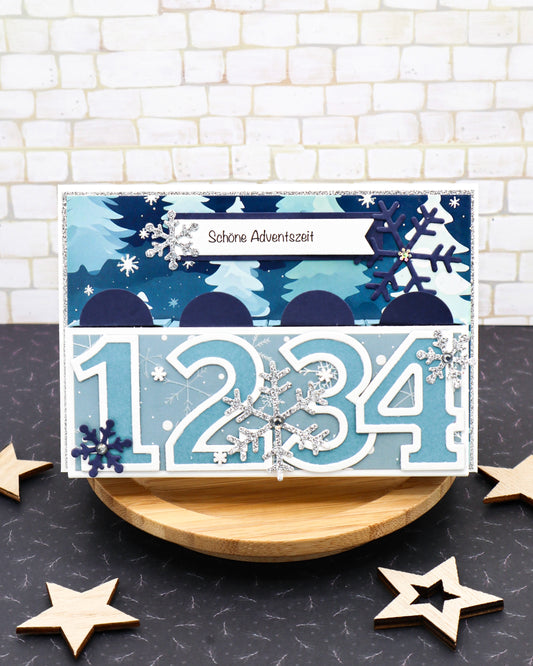 MINI Adventskalenderkarte BLAU