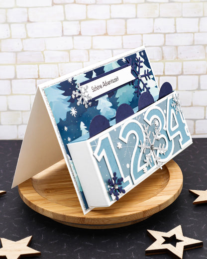 MINI Adventskalenderkarte BLAU