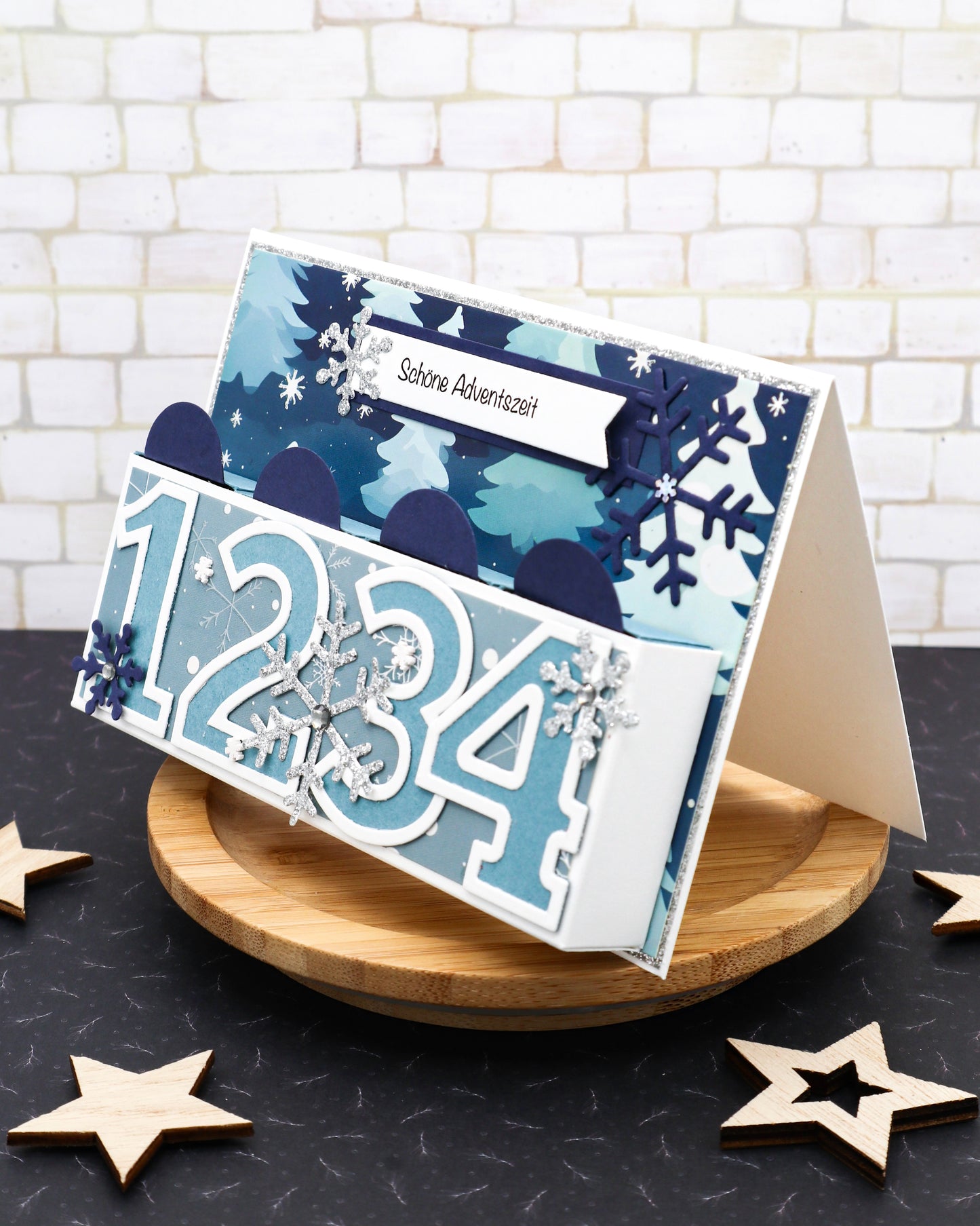 MINI Adventskalenderkarte BLAU