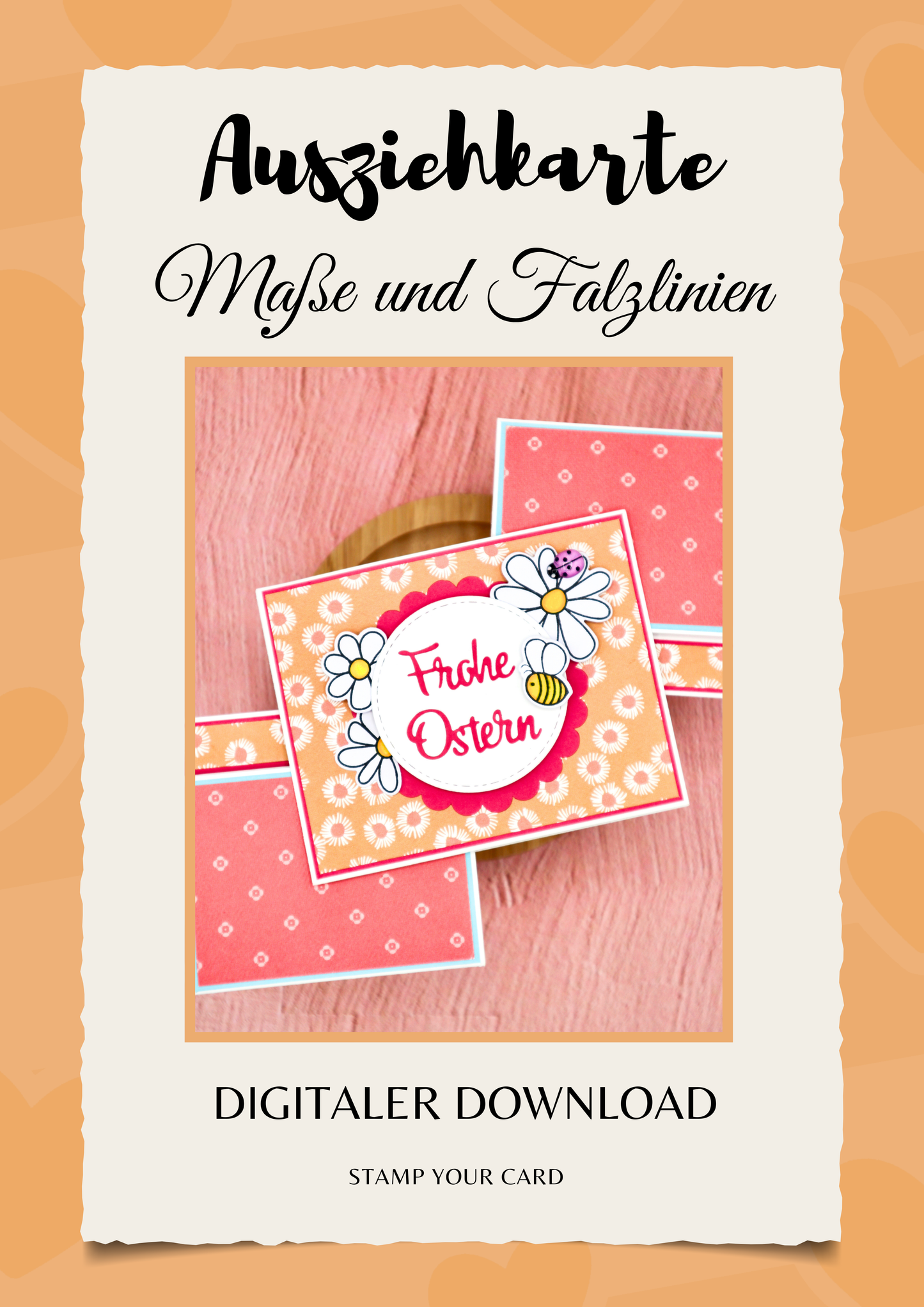 Ausziehkarte - Maße & Falzlinien in CM Angaben (PDF-Download) DEUTSCH