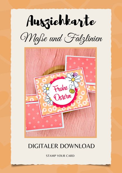 Ausziehkarte - Maße & Falzlinien in CM Angaben (PDF-Download) DEUTSCH