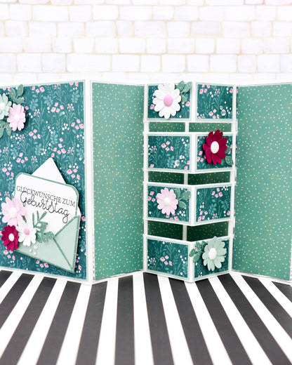 Block Karte - Maße & Falzlinien in CM Angaben (PDF-Download) DEUTSCH