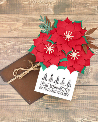 Blumentopfkarte Weihnachtsstern