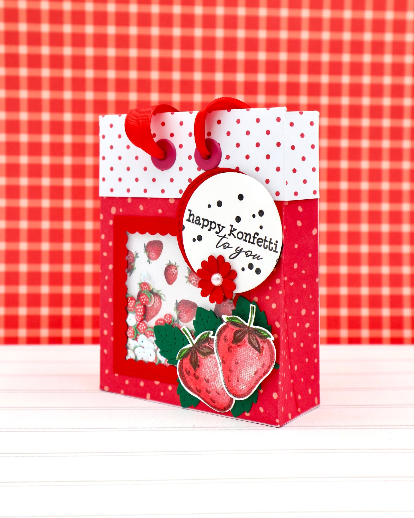 ERDBEER Geburtstagskarte mit SHAKERTÜTE