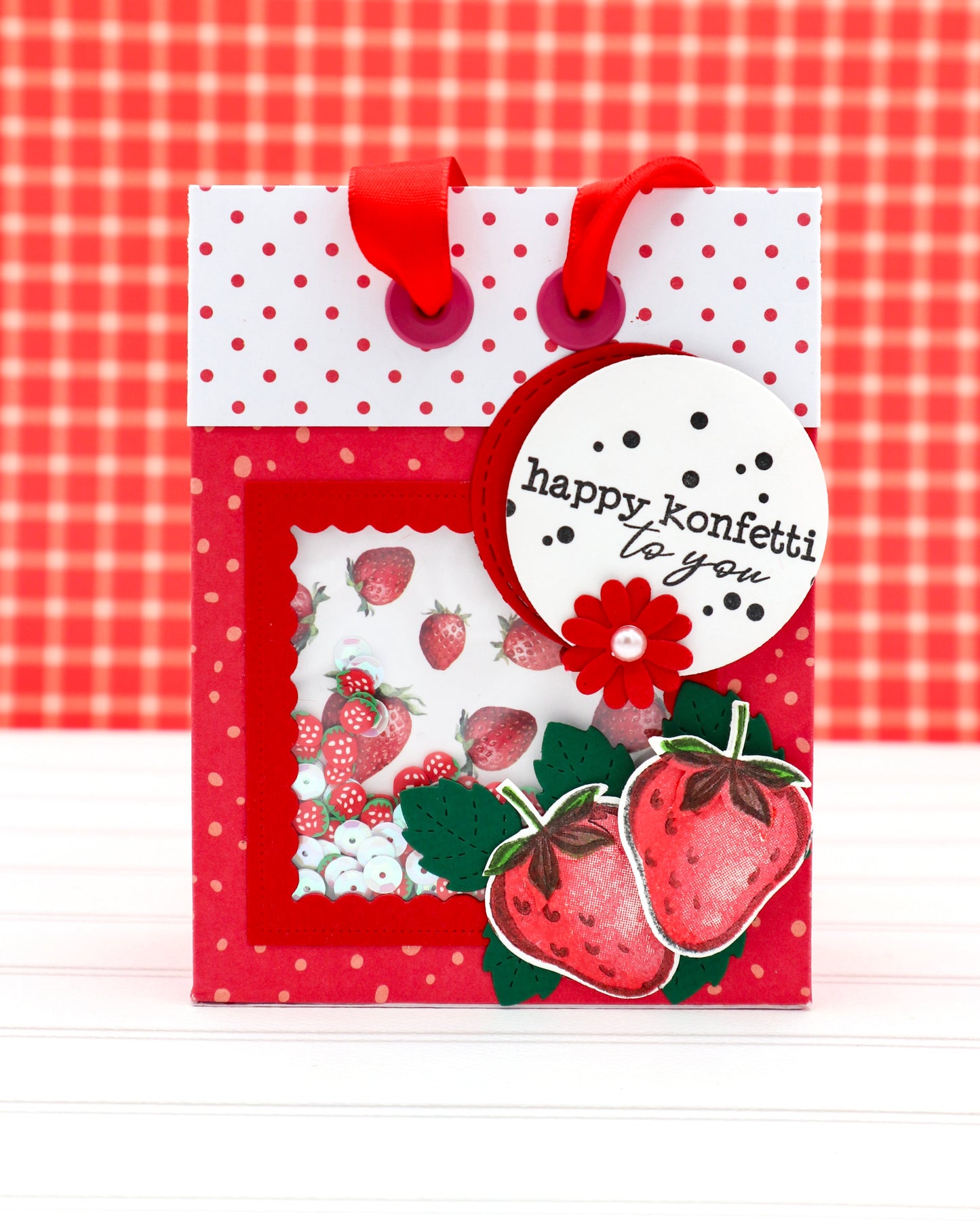 ERDBEER Geburtstagskarte mit SHAKERTÜTE