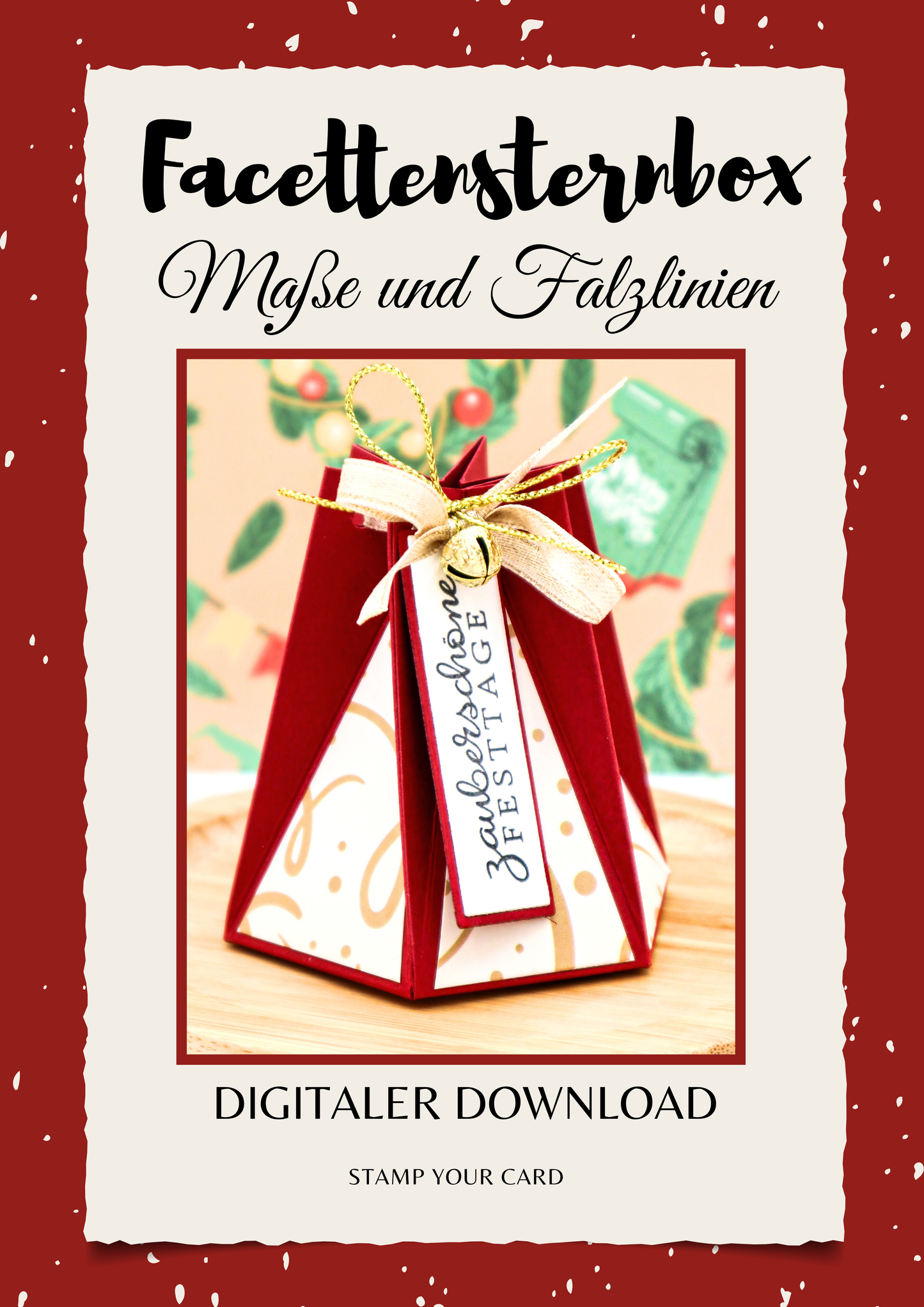 Facettensternbox - Maße & Falzlinien in cm Angaben (PDF-Download) DEUTSCH