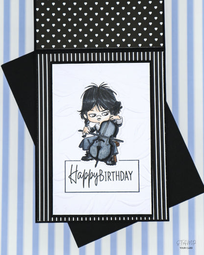 AUFKLAPPKARTE mit Stempelabdruck