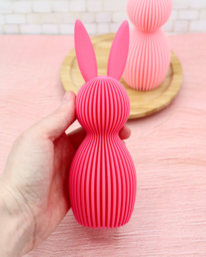 3D gedruckte Deko Hasen – 2er Set in Pink & Rosa