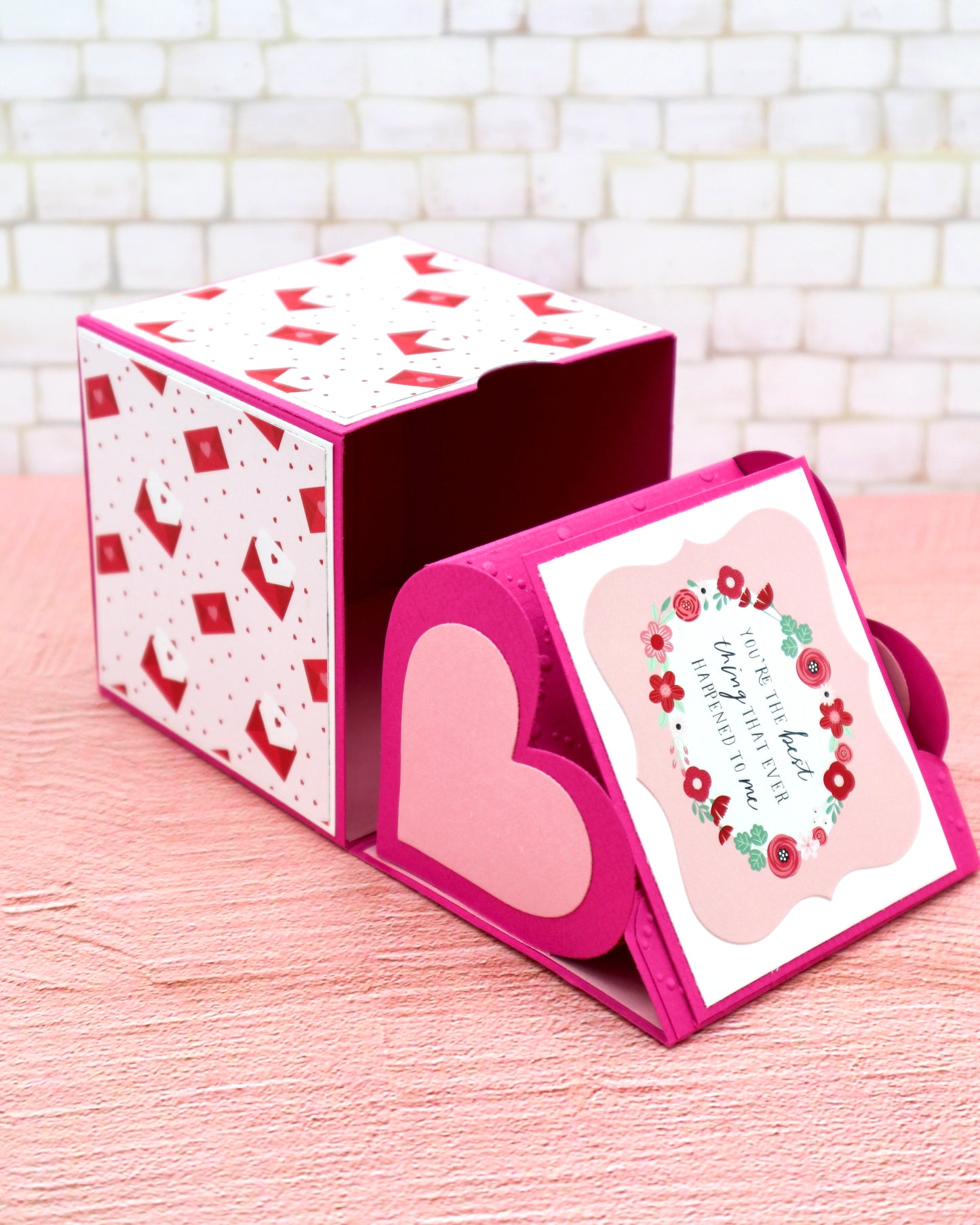 Hidden Heart Box - measurements & scoring lines in CM (PDF-Download) ENGLISH