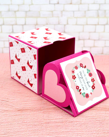 Hidden Heart Box - measurements & scoring lines in CM (PDF-Download) ENGLISH