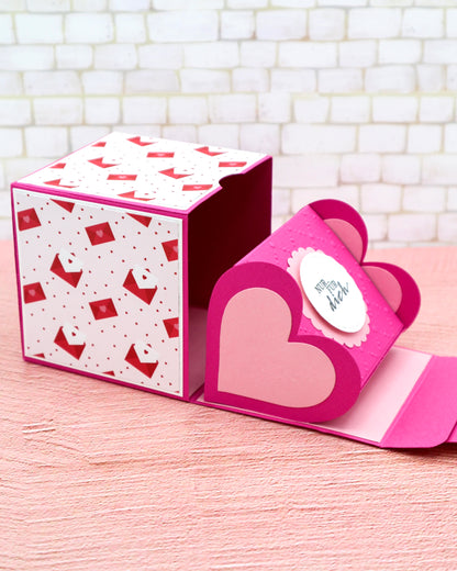 Hidden Heart Box - measurements & scoring lines in CM (PDF-Download) ENGLISH