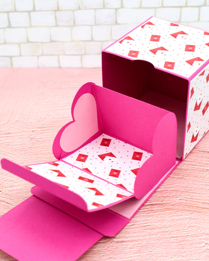 Hidden Heart Box - measurements & scoring lines in CM (PDF-Download) ENGLISH