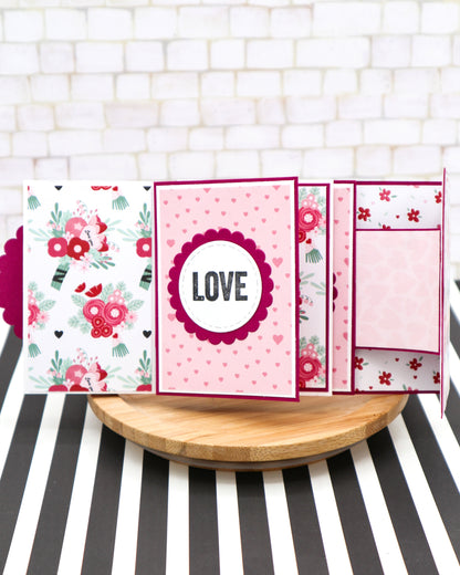 Hidden Waterfallcard - measurements & scoring lines in CM (PDF-Download) ENGLISH