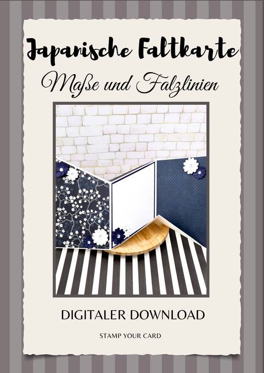 Japanische Faltkarte - Maße & Falzlinien in CM Angaben (PDF-Download) DEUTSCH