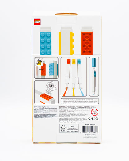 LEGO Textmarker – 3er-Set (Orange, Gelb, Blau)
