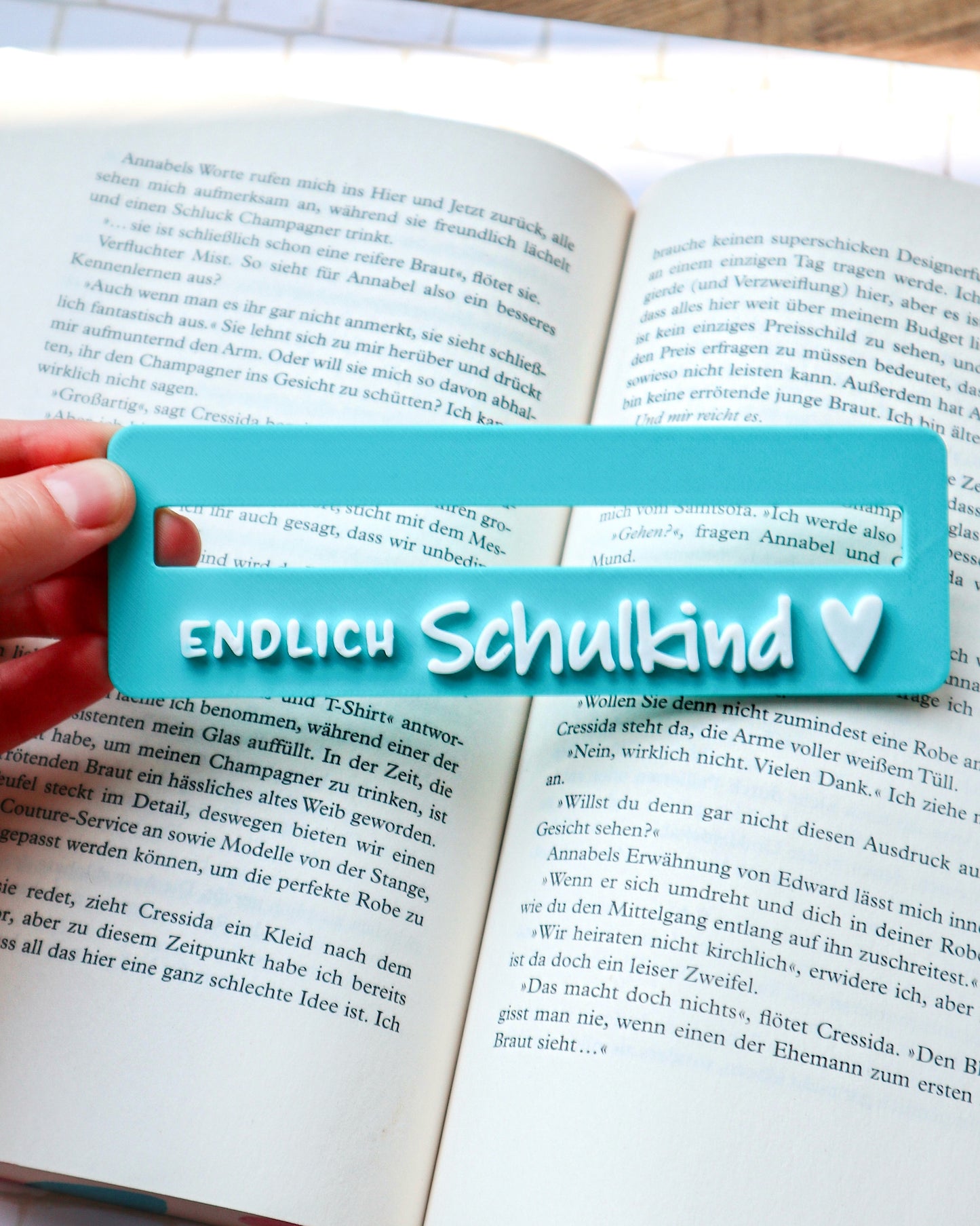 Reading aid “Finally a schoolchild” – 3D printed