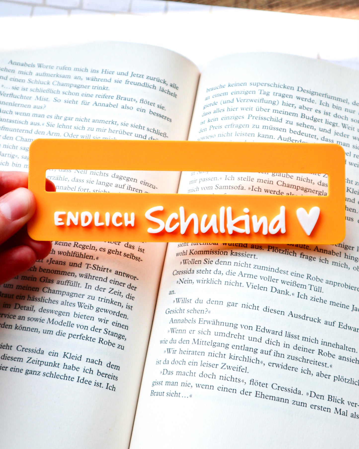 Reading aid “Finally a schoolchild” – 3D printed