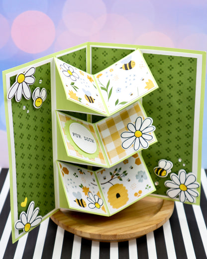 Book Pop Up Card - measurements & scoring lines in CM (PDF-Download) ENGLISH