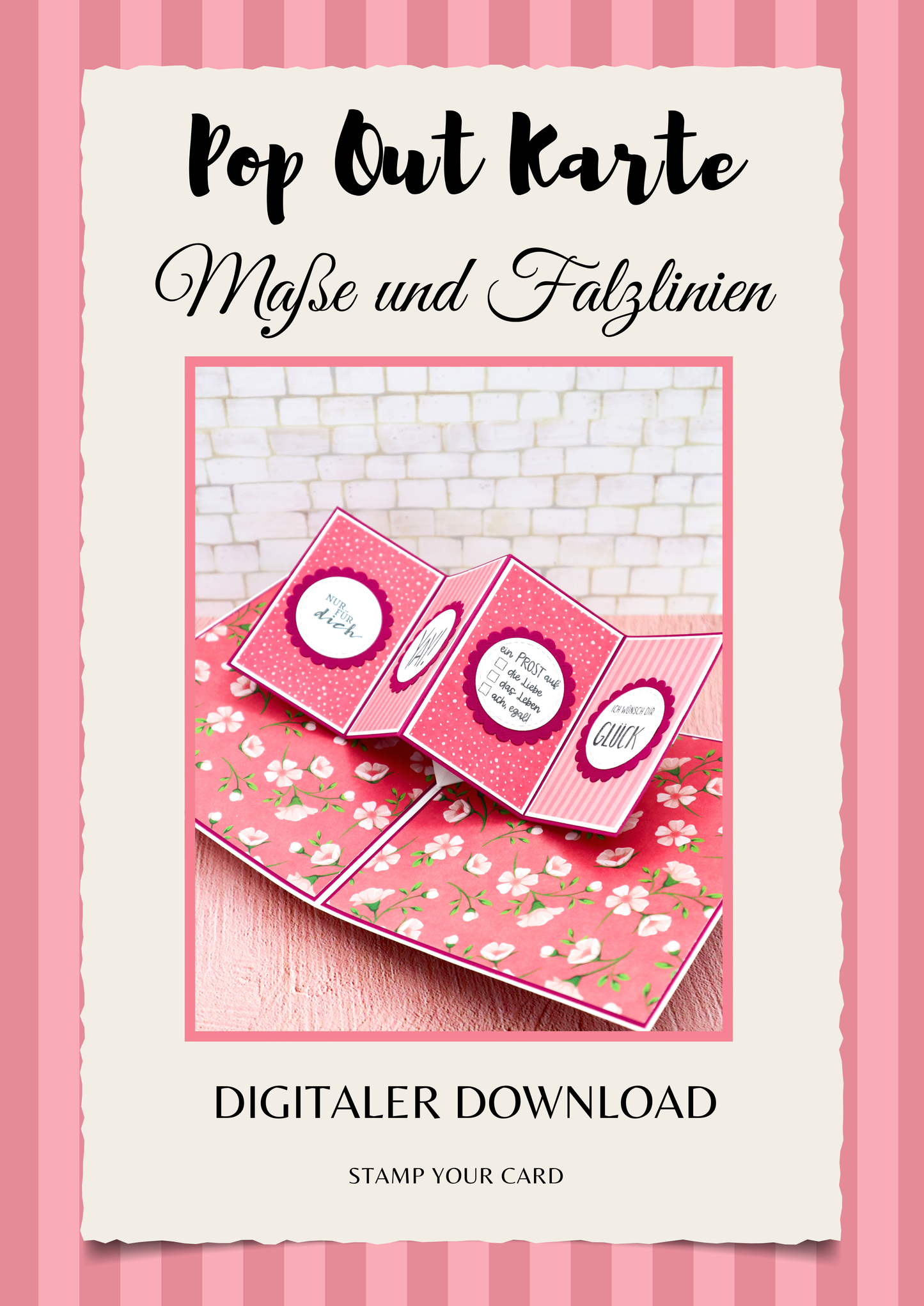 Pop Out Karte - Maße & Falzlinien in CM Angaben (PDF-Download) DEUTSCH