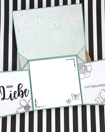 Dual Pop Up Card - measurements & scoring lines in CM (PDF-Download) ENGLISH