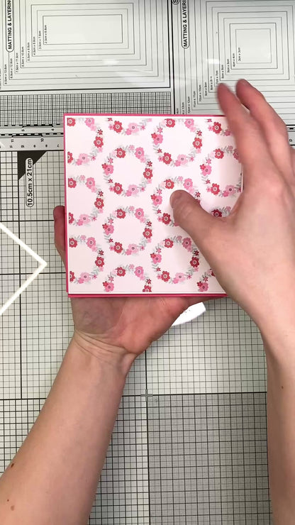 Waterfall card - measurements & scoring lines in CM (PDF-Download) ENGLISH