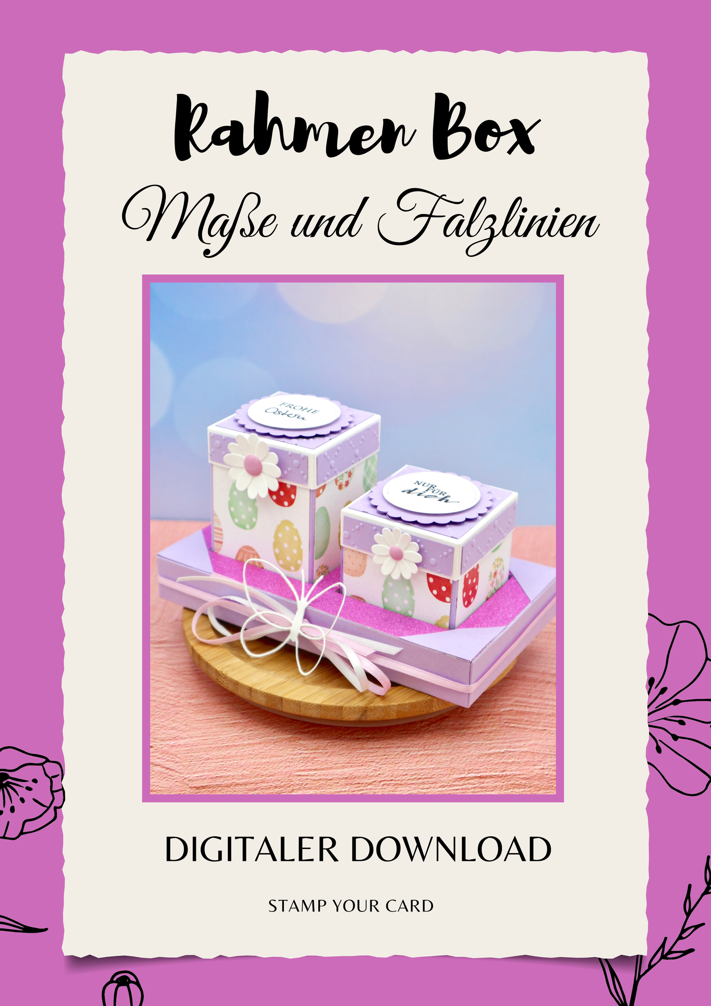 Rahmen Box - Maße & Falzlinien in CM Angaben (PDF-Download) DEUTSCH