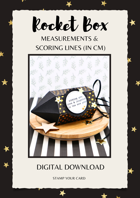 Rocket Box - measurements & scoring lines in cm (PDF-Download) ENGLISH