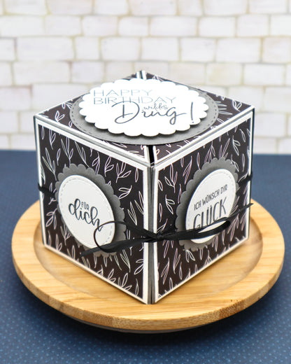 Secret Box - measurements & scoring lines in INCH (PDF-Download) ENGLISH