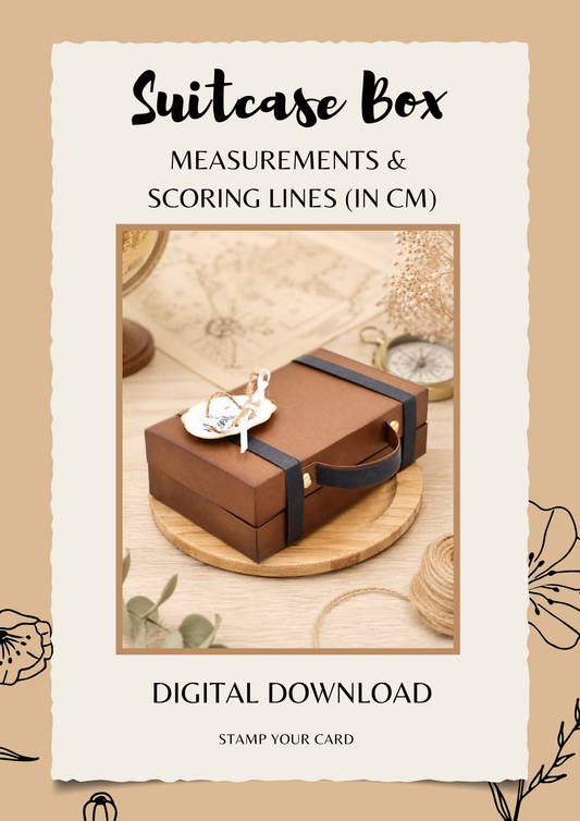 Suitcase Box - measurements & scoring lines in CM (PDF-Download) ENGLISH