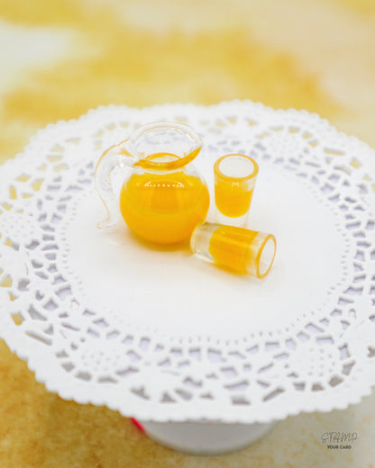 sunshine LEMONADE, Miniatur Orangenkanne mit zwei Orangengläser