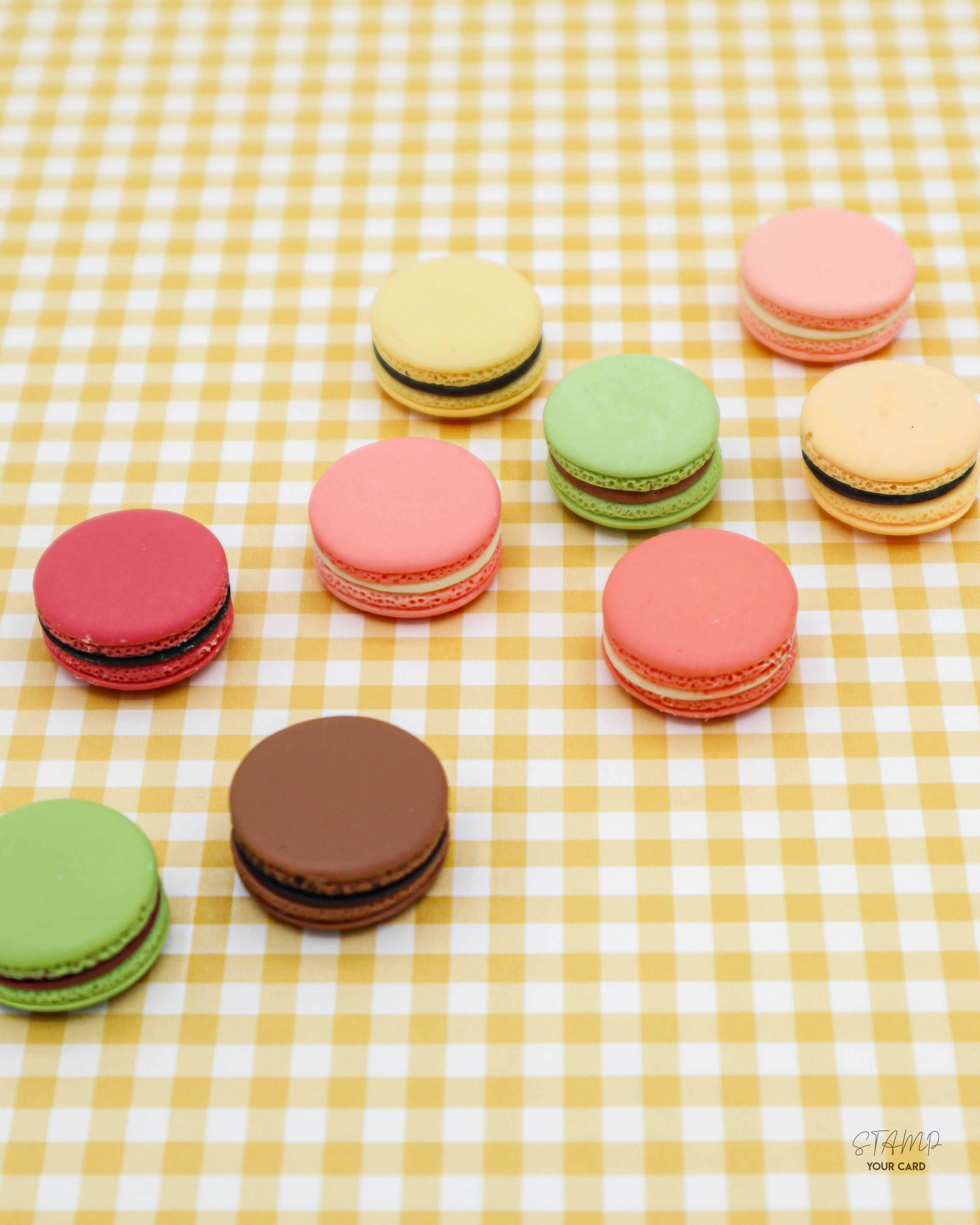 Small Macaroon sweet like a MACARON, miniature macarons – stamp your card