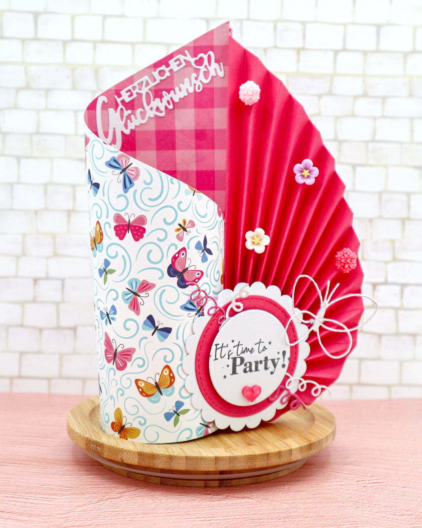 Vase Card - measurements & scoring lines in CM (PDF-Download) ENGLISH