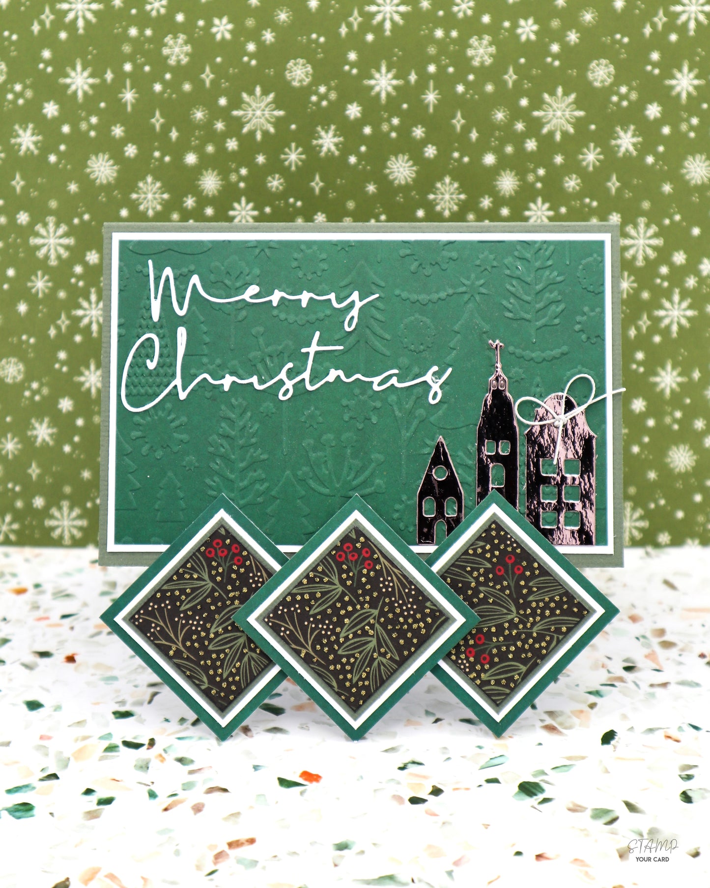 EDLE quadratische Weihnachtskarte