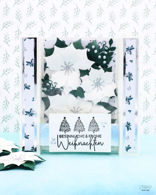 RAHMENKARTE mit Weihnachtssternen