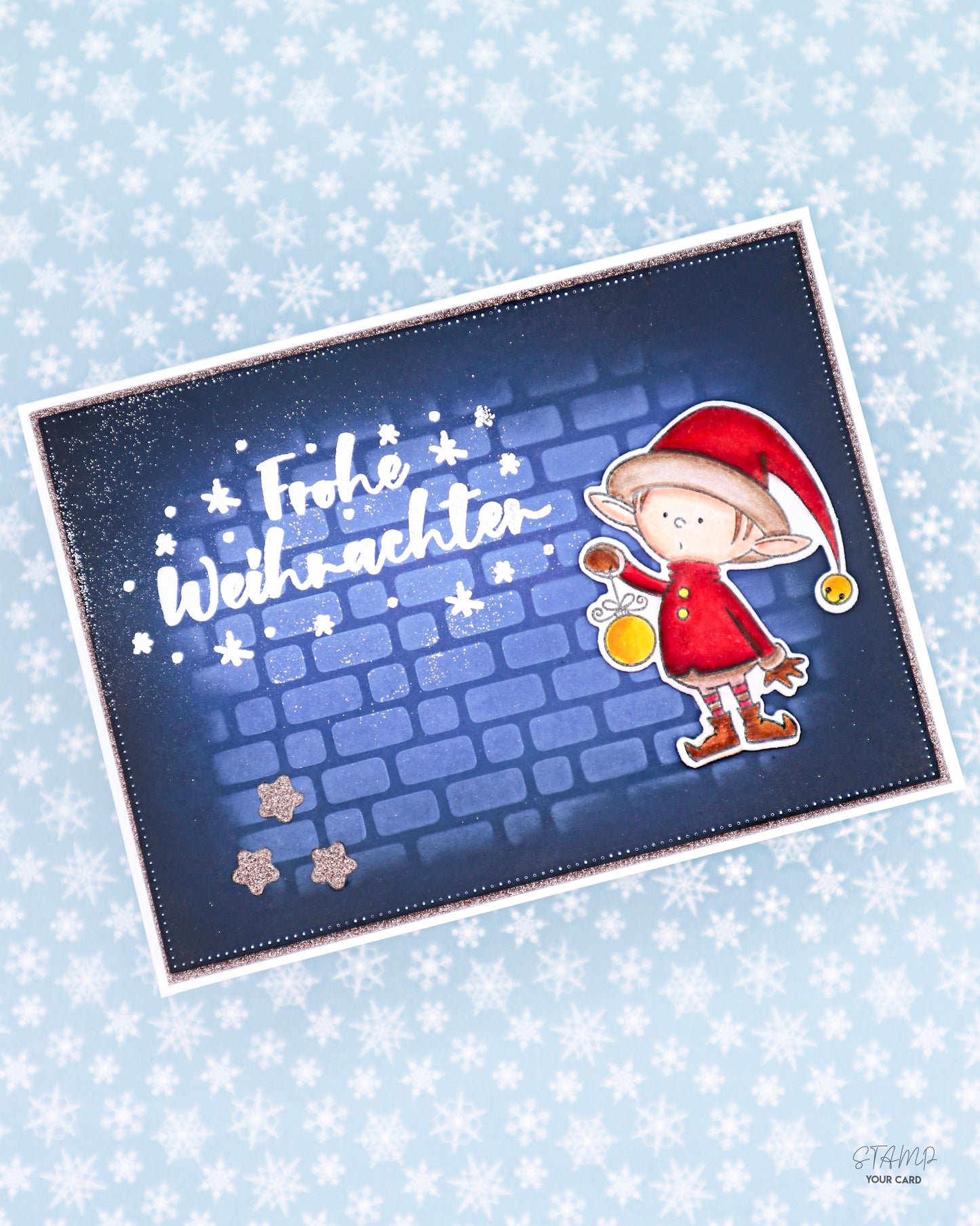 Weihnachtskarte mit Weihnachtself