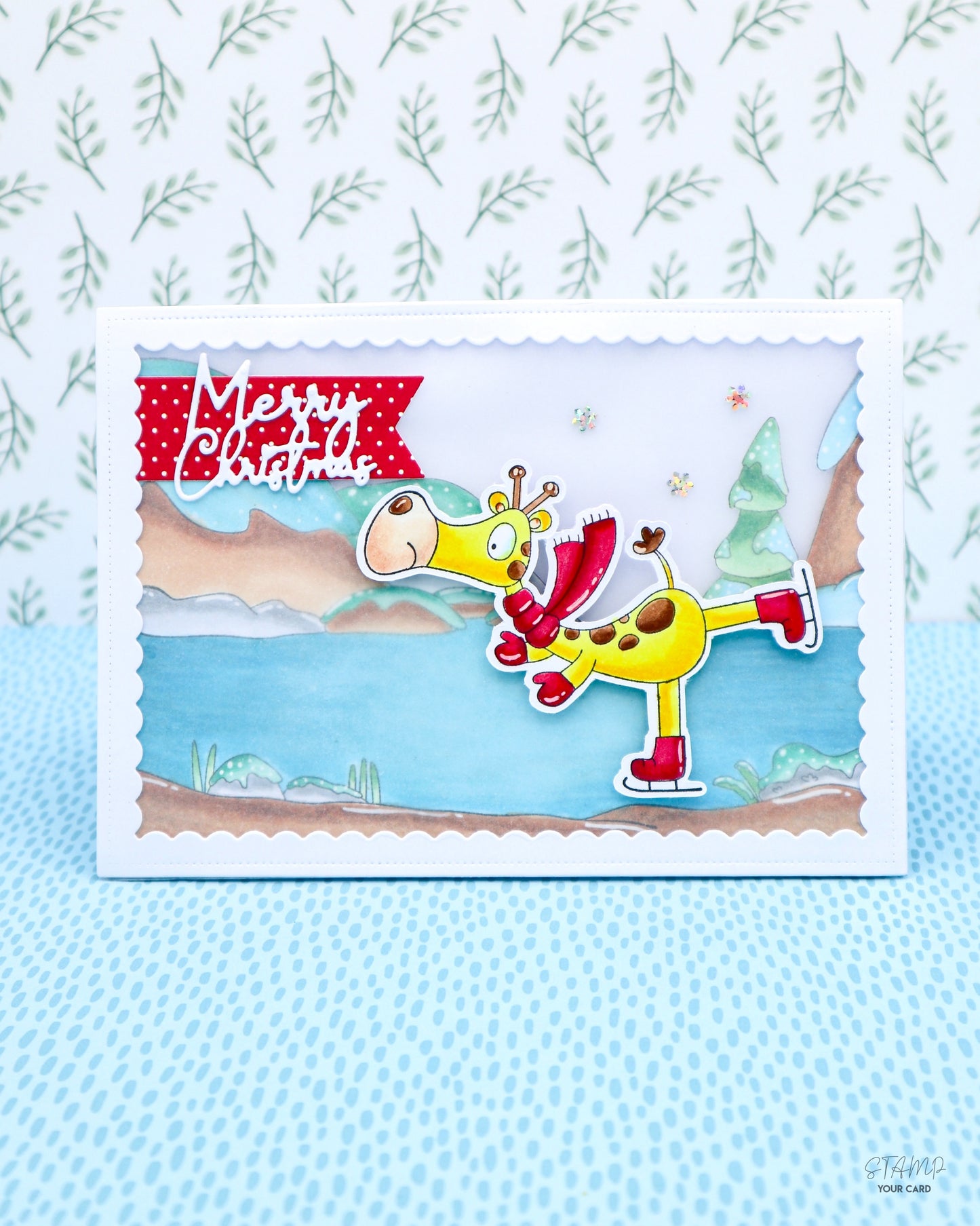 Weihnachtskarte mit GIRAFFE