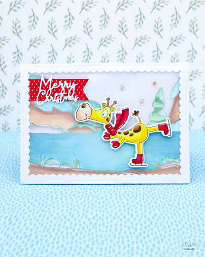 Weihnachtskarte mit GIRAFFE