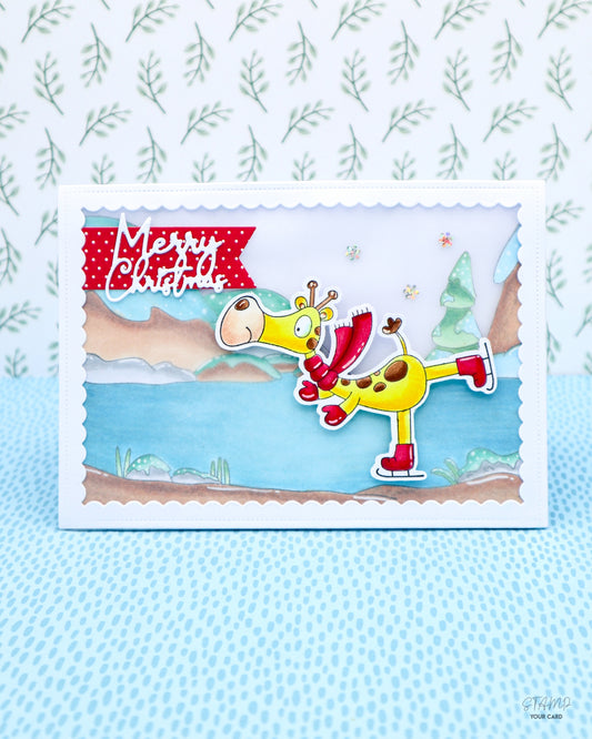 Weihnachtskarte mit GIRAFFE