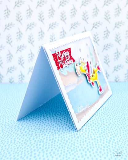 Weihnachtskarte mit GIRAFFE