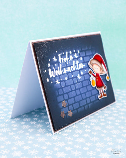 Weihnachtskarte mit Weihnachtself